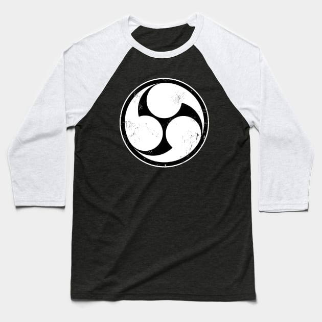 Tomoe - Mitsudomoe Symbol Baseball T-Shirt by marieltoigo